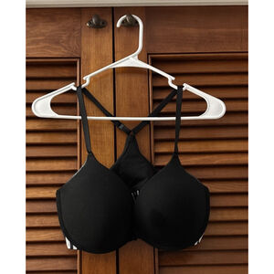Victoria's Secret PINK Black Padded Push Up Pigeonnant Bra 36DD